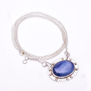 KYANITE - NEPAL  925 STERLING SILVER CHAIN PENDANT 19-23" - CP_9353_368_34