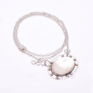 MOTHER OF PEARL - AUSTRALIA 925 STERLING SILVER CHAIN PENDANT 19-23" - CP_9353_368_43