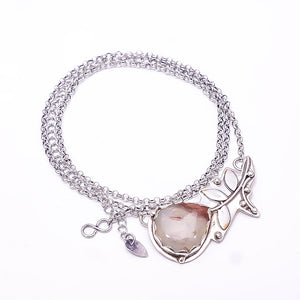 PINK RUBELLITE TOURMALINE IN QUARTZ - BRAZIL FLOWER DESIGNER 925 STERLING SILVER CHAIN PANDENT 17-17.99" - CP_9440_212_19