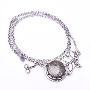 MARCASITE - CALLAHAN MINE FLOWER DESIGNER 925 STERLING SILVER CHAIN PANDENT 17-17.99" - CP_9440_212_63