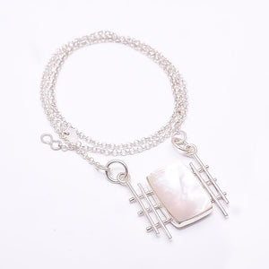 MOTHER OF PEARL - AUSTRALIA 925 STERLING SILVER CHAIN PENDANT 19-23" - CP_9441_204_41