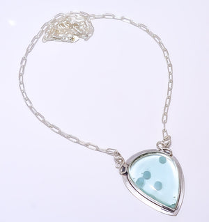 HEMIMORPHITE - VIEILLE MONTAGNE 925 STERLING SILVER BALI NECKLACE ADJUSTABLE 16-24" - CP_9248_84_13