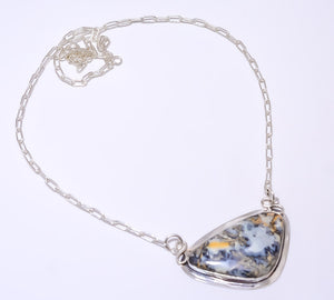 NATURAL MALINGANO JASPER - INDONESIA 925 STERLING SILVER BALI NECKLACE ADJUSTABLE 16-24" - CP_9248_84_18