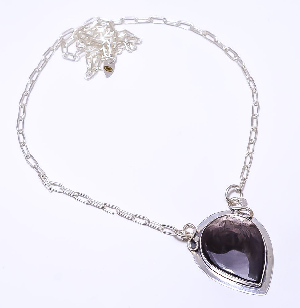 HYPERSTHENE - CANADA 925 STERLING SILVER BALI NECKLACE ADJUSTABLE 16-24" - CP_9248_84_21