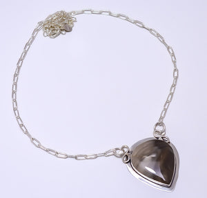 FLINT STONE - USA 925 STERLING SILVER BALI NECKLACE ADJUSTABLE 16-24" - CP_9248_84_41