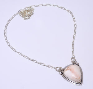 ORANGE SCOLECITE - INDIA 925 STERLING SILVER BALI NECKLACE ADJUSTABLE 16-24" - CP_9248_84_49