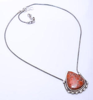 POPPY JASPER - MORGAN HILL  925 STERLING SILVER CHAIN PENDANT 19-23" - CP_9269_108_10