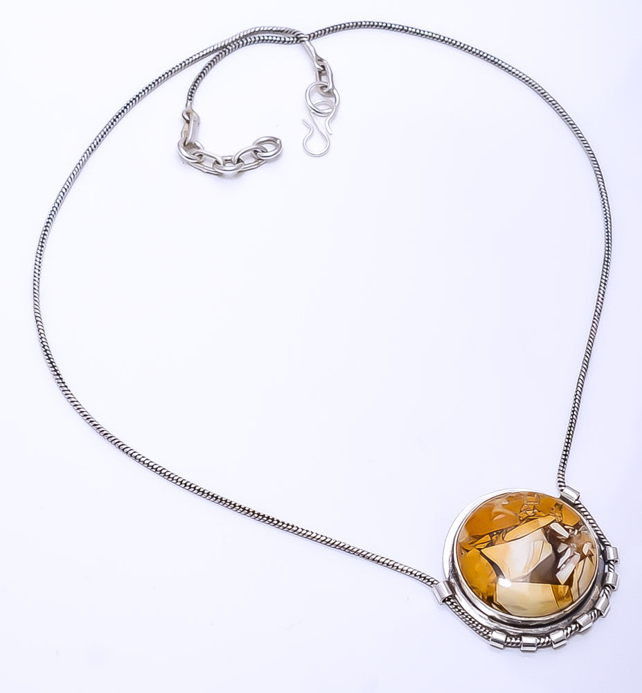 BRECCIATED MOOKAITE - AUSTRALIA  925 STERLING SILVER CHAIN PENDANT 19-23" - CP_9269_108_16