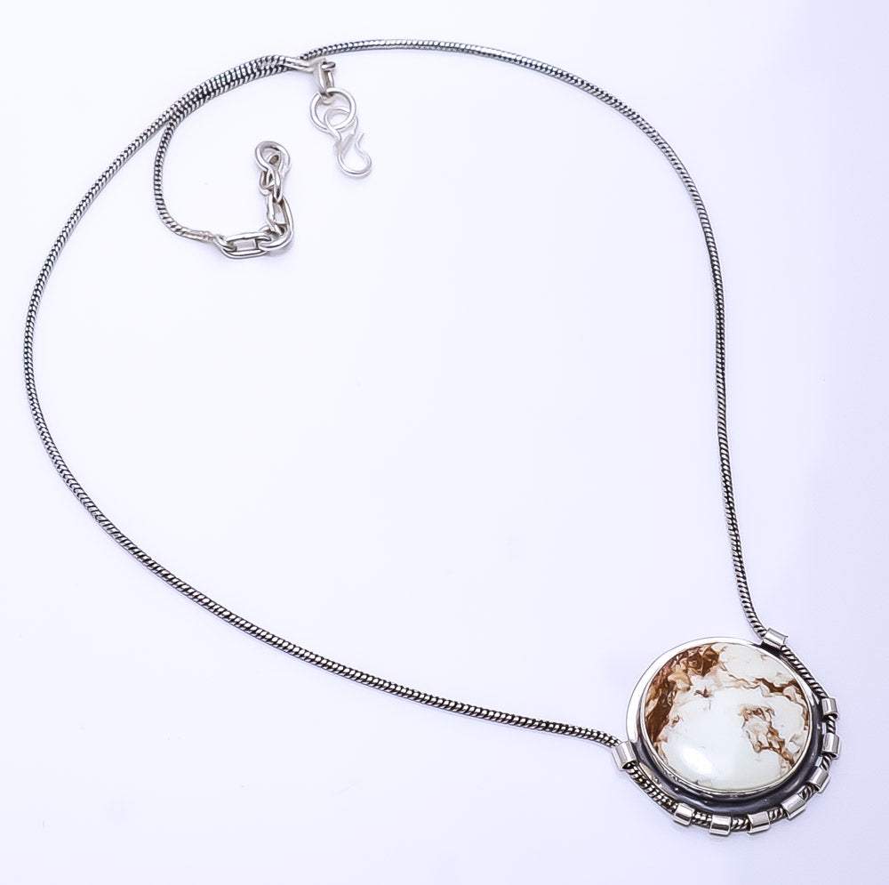 BOULDER LEMON CHRYSOPRASE - AUSTRALIA (BOULDER)  925 STERLING SILVER CHAIN PENDANT 19-23" - CP_9269_108_27