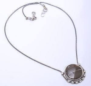 FLINT STONE - USA 925 STERLING SILVER CHAIN PENDANT 19-23" - CP_9269_108_33