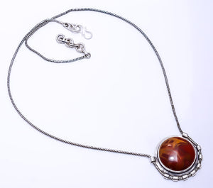 NOREENA JASPER - AUSTRALIA  925 STERLING SILVER CHAIN PENDANT 19-23" - CP_9269_108_3