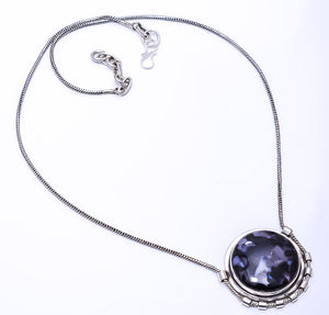 GABRONITE - MADAGASCAR 925 STERLING SILVER CHAIN PENDANT 19-23" - CP_9269_108_49