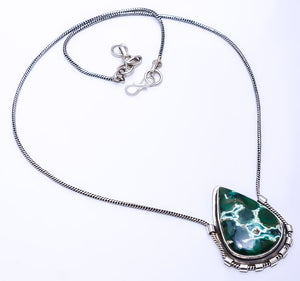 CUPRITE CHRYSOCOLLA - AFRICA 925 STERLING SILVER CHAIN PENDANT 19-23" - CP_9269_108_59