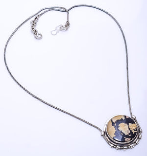 HONEY DENDRITIC OPAL - MEXICO  925 STERLING SILVER CHAIN PENDANT 19-23" - CP_9269_108_7