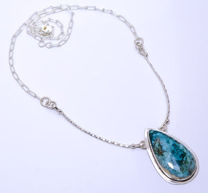 OCEAN JASPER - MADAGASCAR 925 STERLING SILVER BALI NECKLACE ADJUSTABLE 16-24" - CP_9271_109_13