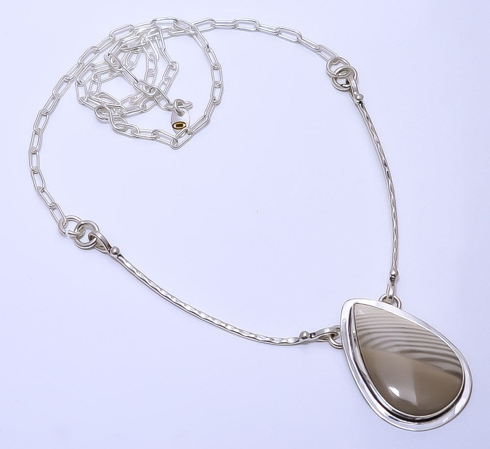 FLINT STONE - USA 925 STERLING SILVER BALI NECKLACE ADJUSTABLE 16-24" - CP_9271_109_26