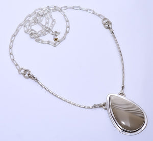 FLINT STONE - USA 925 STERLING SILVER BALI NECKLACE ADJUSTABLE 16-24" - CP_9271_109_26