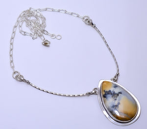 NATURAL MALINGANO JASPER - INDONESIA 925 STERLING SILVER BALI NECKLACE ADJUSTABLE 16-24" - CP_9271_109_35