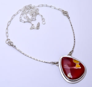 MOOKAITE - AUSTRALIA 925 STERLING SILVER BALI NECKLACE ADJUSTABLE 16-24" - CP_9271_109_37