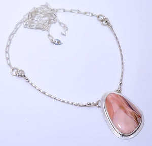 PINK OPAL - AUSTRALIA 925 STERLING SILVER BALI NECKLACE ADJUSTABLE 16-24" - CP_9271_109_42