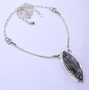 DESERT ROSE DRUZY 925 STERLING SILVER BALI NECKLACE ADJUSTABLE 16-24" - CP_9271_109_52