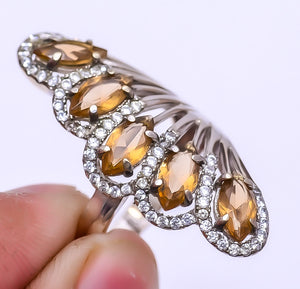HONEY DENDRITIC OPAL - MEXICO 925 STERLING SILVER BALI NECKLACE ADJUSTABLE 16-24"